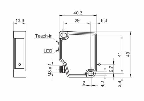 OM30-P0350.HV.YUN 测距传感器尺寸图