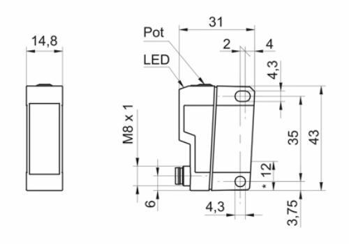 FHDK 14P5104/S35A 传感器的尺寸图